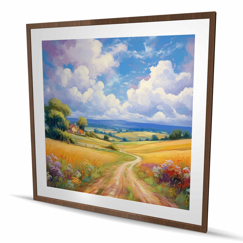 «Small Country House - Living Room Leaves», reproduction d'art encadrée
