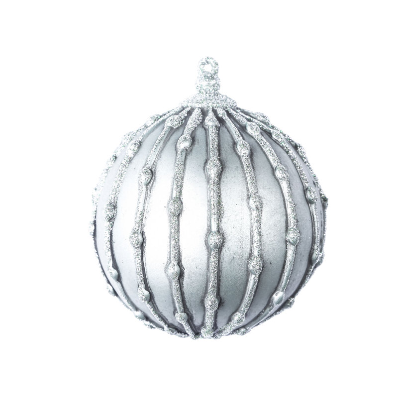 Ornement en forme de boule de perle antique 5 ", Roche calcaire