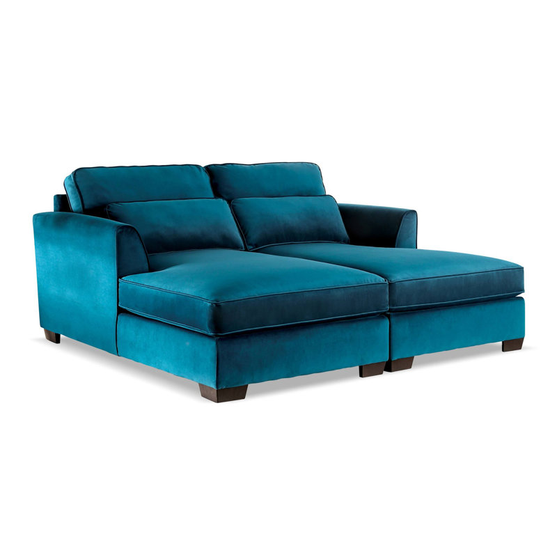 78.4" W Contemporary Sectional, Teal