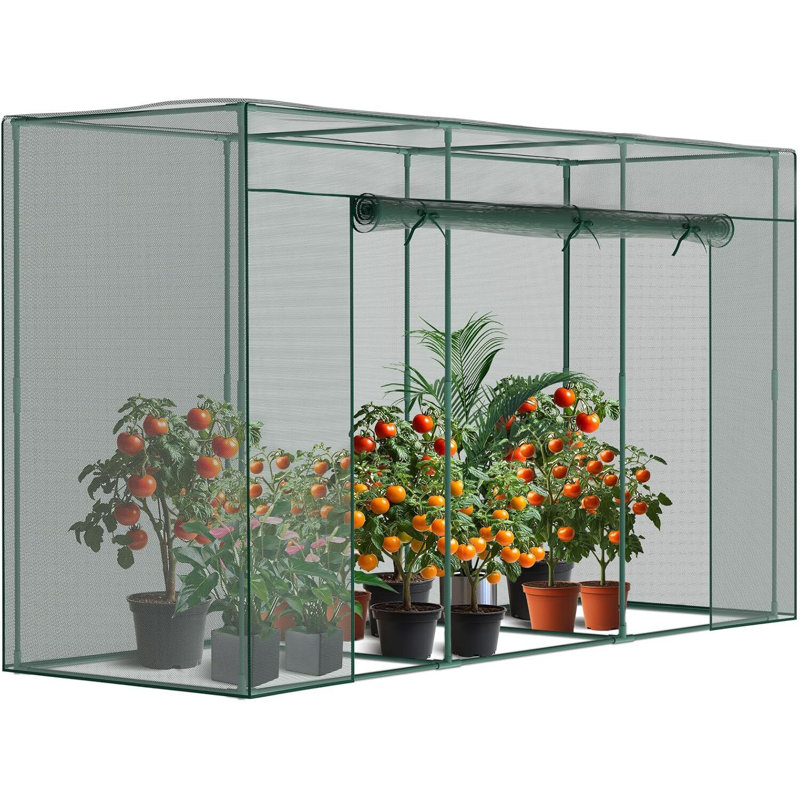 Crop Cage for Garden Plant, Raised Garden Bed Cover with Frame and Zippered Door for Outdoor Plants, Green