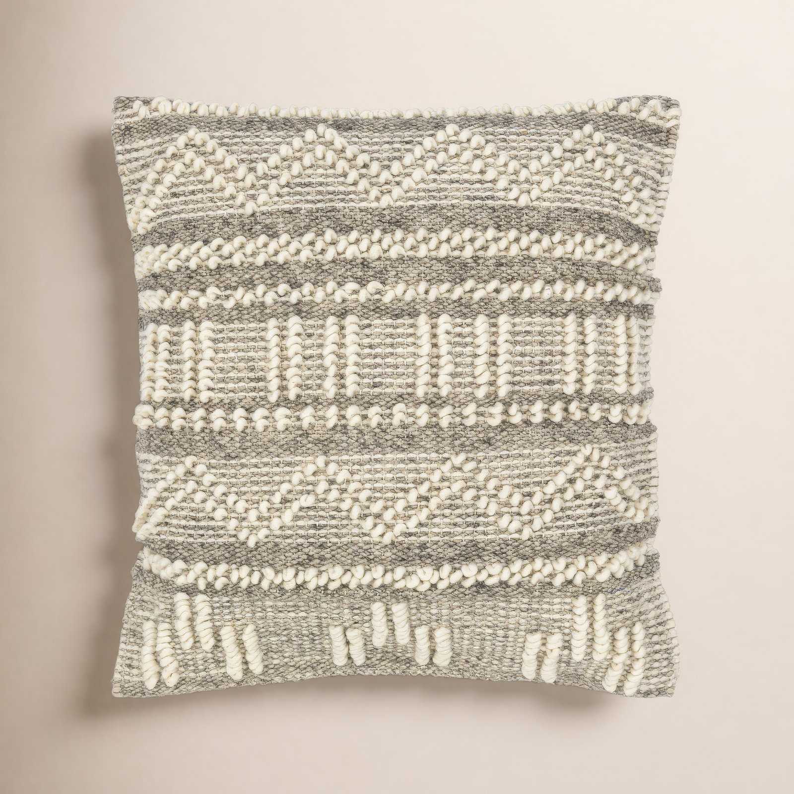 Reni Geometric Wool Throw Pillow, 22"H x 22"W, Pillow Cover Only - No Insert