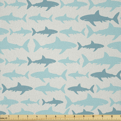 Daisy-Leigh Monochrome Shark Illustration Fashion Maritime Illustration Aquatics Fabric