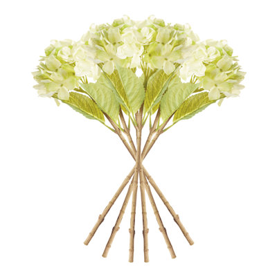 Hortensia Stem Realistic Faux Hydrangea Stems 18 in. in Green