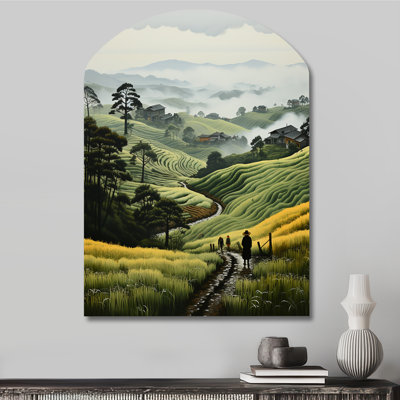 Verdon - Arch Countryside Metal Wall Decor, Asymmetrical Metal Wall Sculpture Print