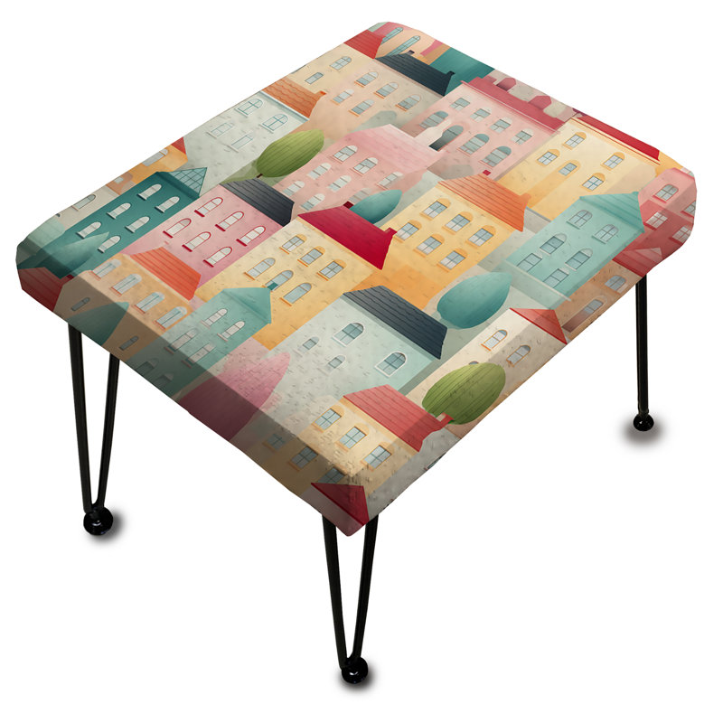 Collage nordique doux pastel doux - repose-pieds rectangulaire abstrait
