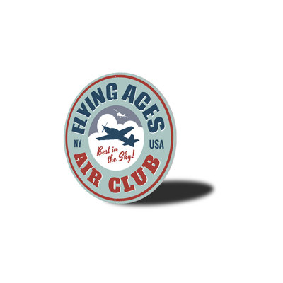 Panneau en aluminium «Flying Aces Air Club»