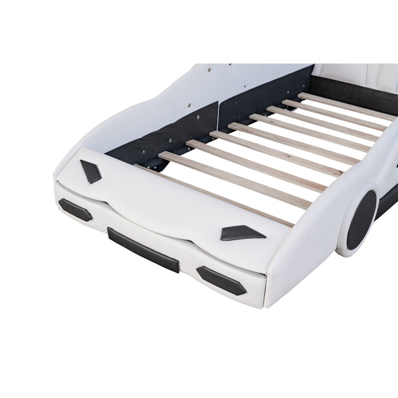 Lit plateforme avec roulettes Race, Blanc