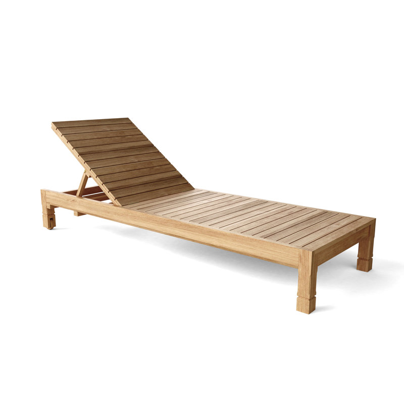 South Bay Outdoor Teak Chaise Lounge, Gray