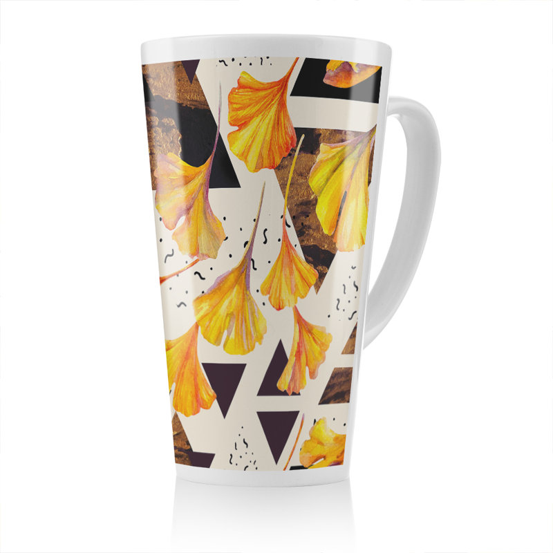 Flowers And Triangles Latte Mug