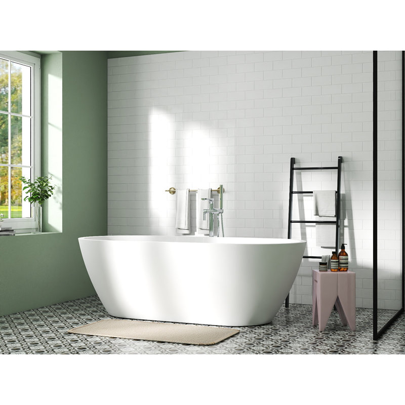 59" x 30"  Freestanding Soaking Acrylic Bathtub