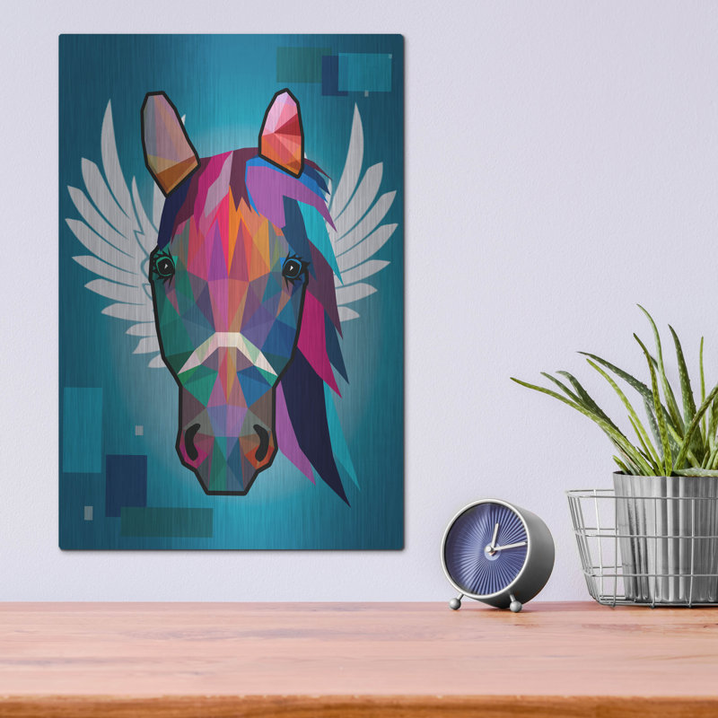 Art mural en métal «Wpap Horse 2» par Mark Ashkenazi, Winston Porter, H 16 po x l 12 po