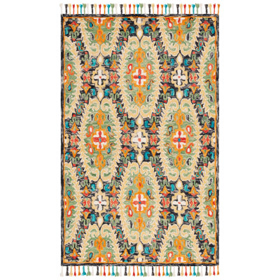 Tapis gris anthracite en laine noué à la main Ferrera Jahiem