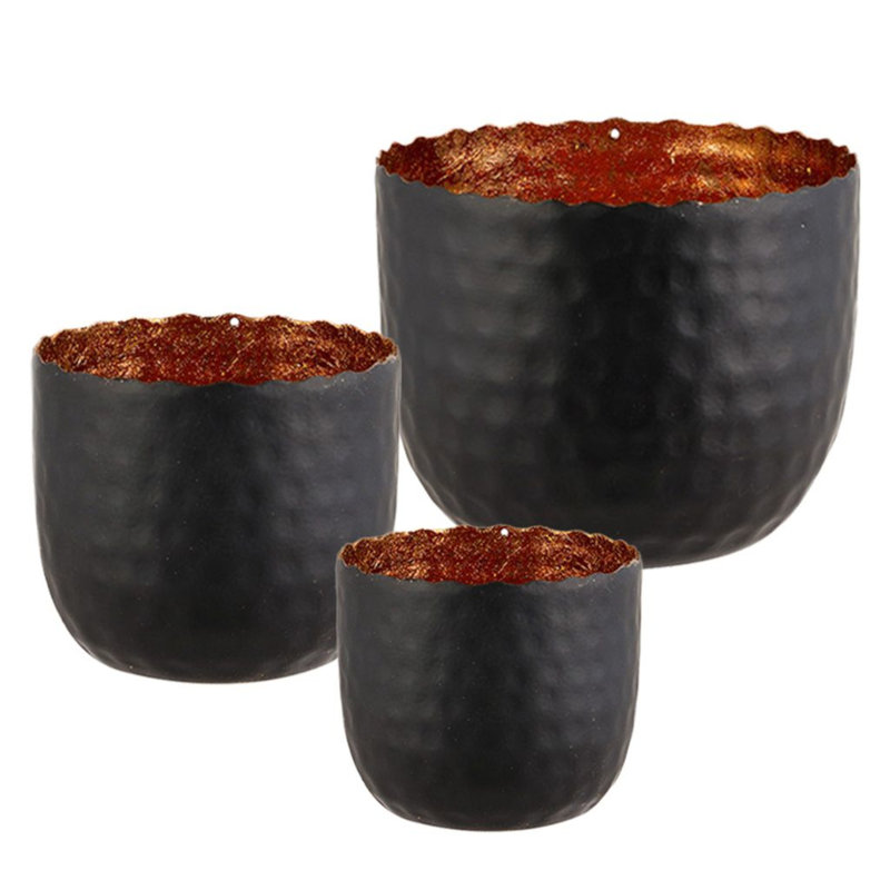 3 Piece Metal Tabletop Tealight Holder Set