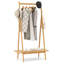 Portant à vêtements en bambou avec tablette en rotin et 5 crochets-1070267575