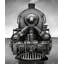 Train noir et blanc - Toile grise pour le décor du salon