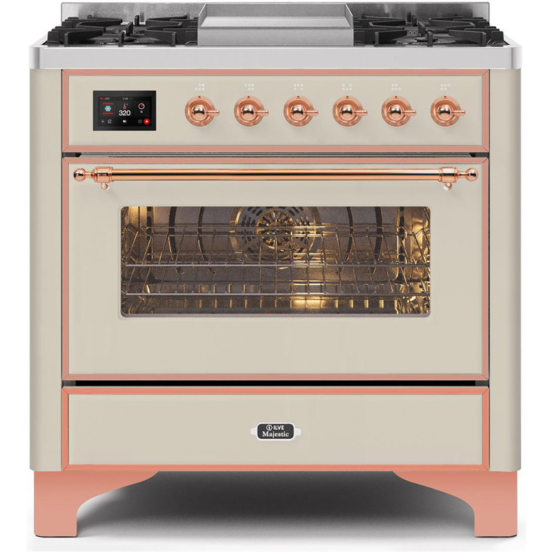 Majestic II Series 36" 3.5 cu ft. Freestanding Dual Fuel Range, Stainless Steel/Bronze, Natural Gas