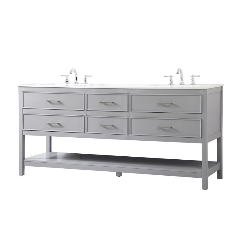 Ensemble de meuble-lavabo double 72 po Sinclaire, Gris