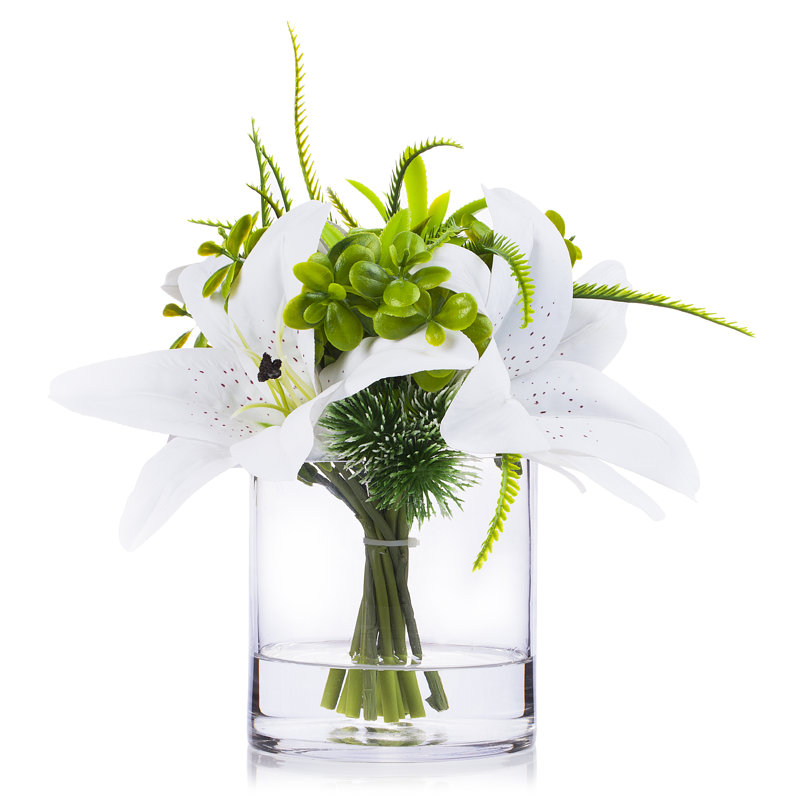 Arrangements floraux de lys et centres de table en vase, Blanc