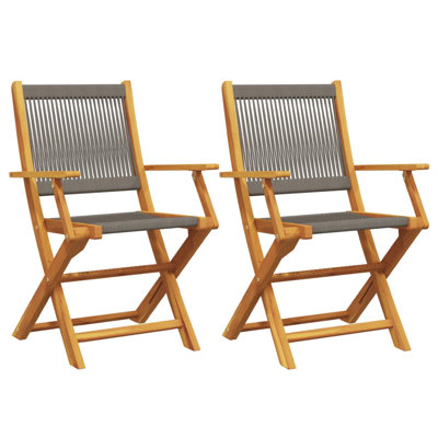 vidaXL Folding Patio Chairs Outdoor Garden Seating Furniture Solid Wood Acacia