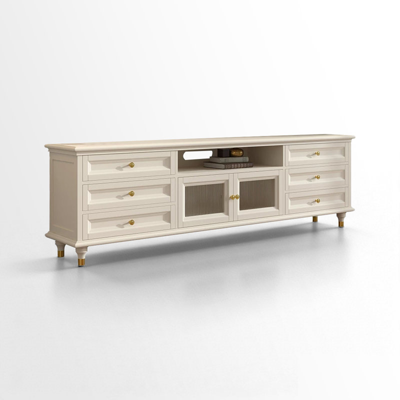 Meuble télé moderne en bois manufacturé beige, 86.61