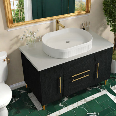 Meuble-lavabo moderne en bois de 39 po (doit inclure le meuble-lavabo et le lavabo)