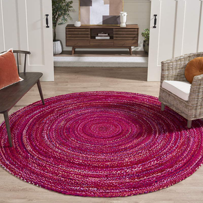 Tapis en coton tissé à la main Boerner, Rond 8 pi