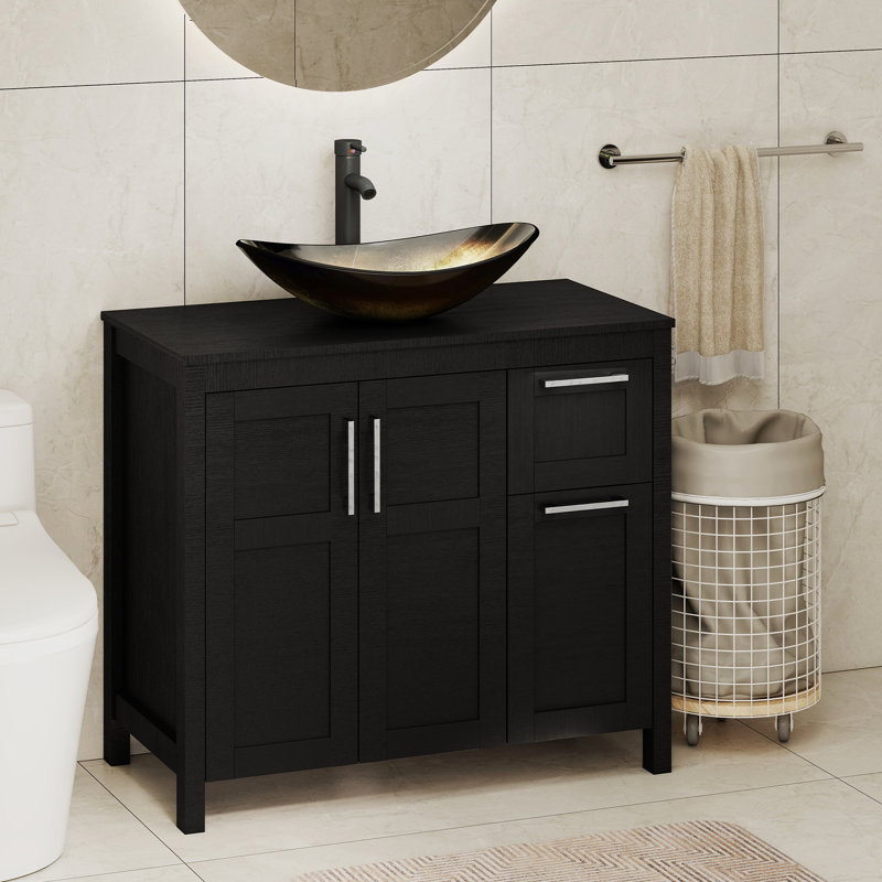 Meuble-lavabo 36 po avec lavabo Warde, Black