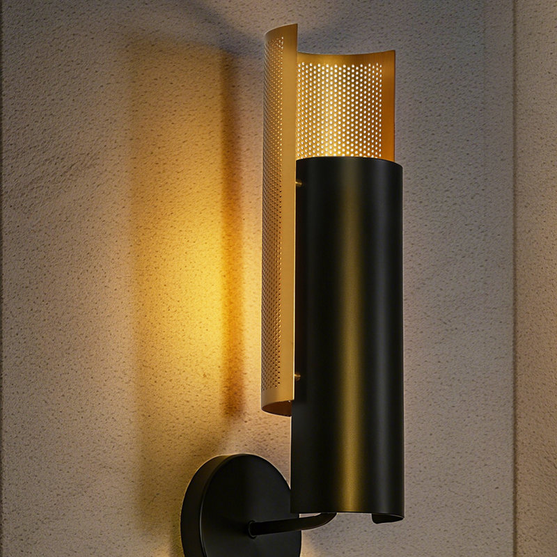 1-Light Contemporary Black Armed Wall Sconce