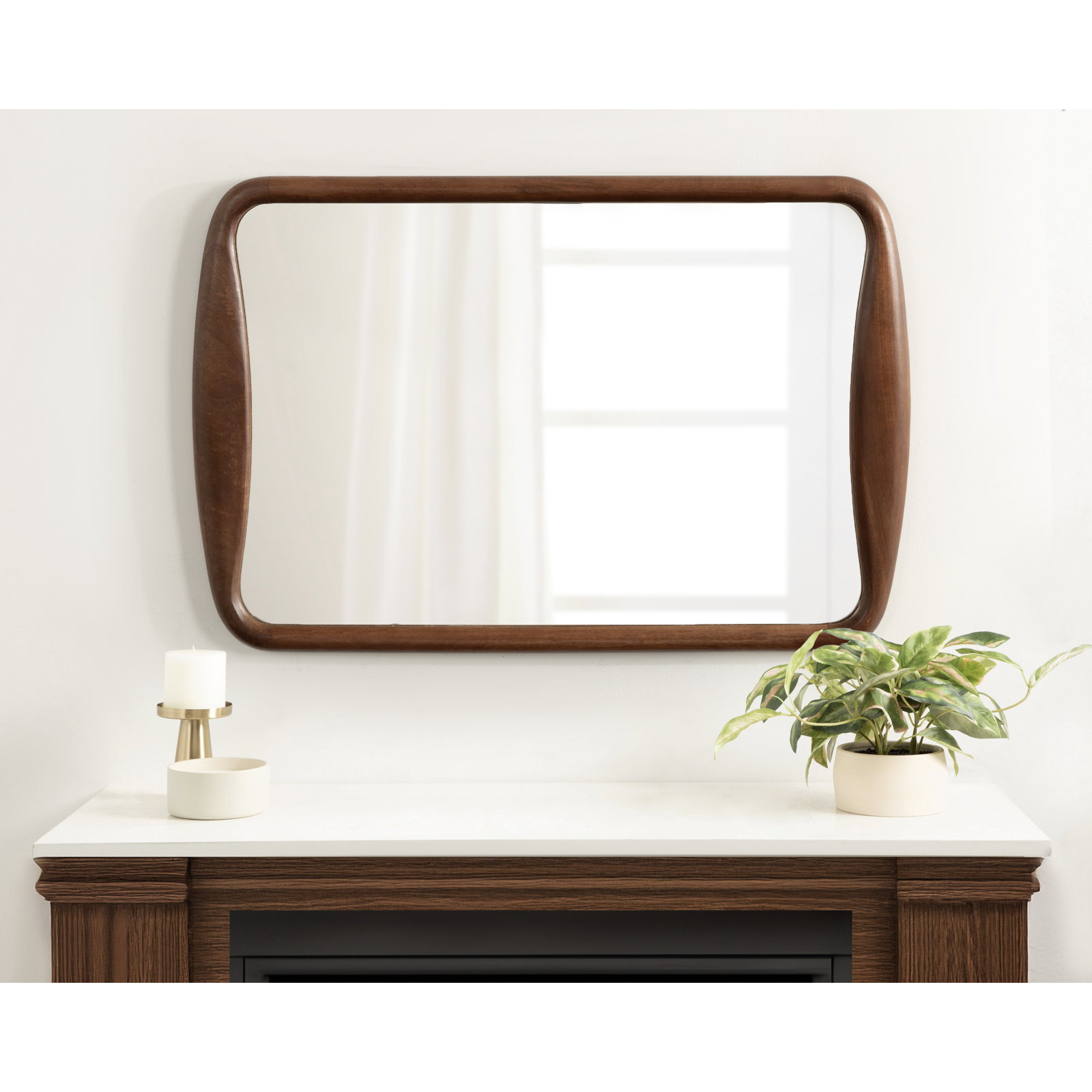 24" Mango Wood Accent Mirror