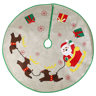 Jupe d’arbre de noël père noël en toile jute