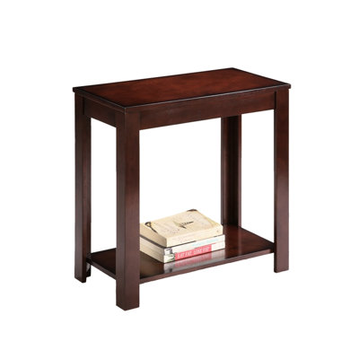 24" Tall Side Table End In Dark Cherry, Traditional Design Picture, 250 Lbs Weight Comprise, Composite Wood Bonded, Wooden Table, Cherry Finish Ornamenting, , Unite In With, Connected Together