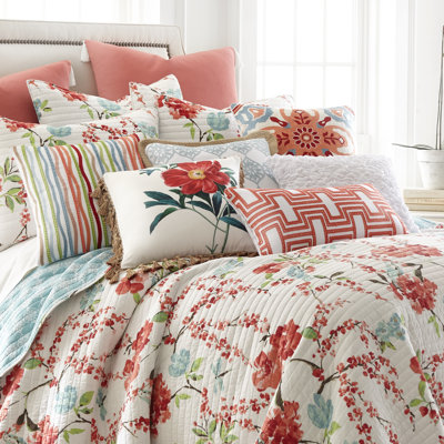 Ensemble de courtepointe à motif floral Simone