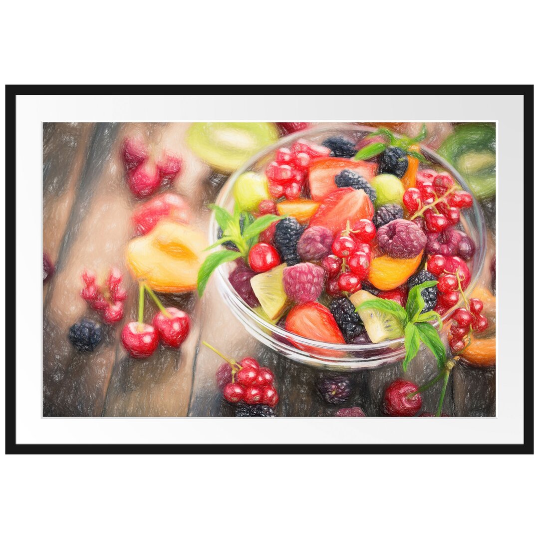 Gerahmter Fotodruck Fruit Salad in a Bowl