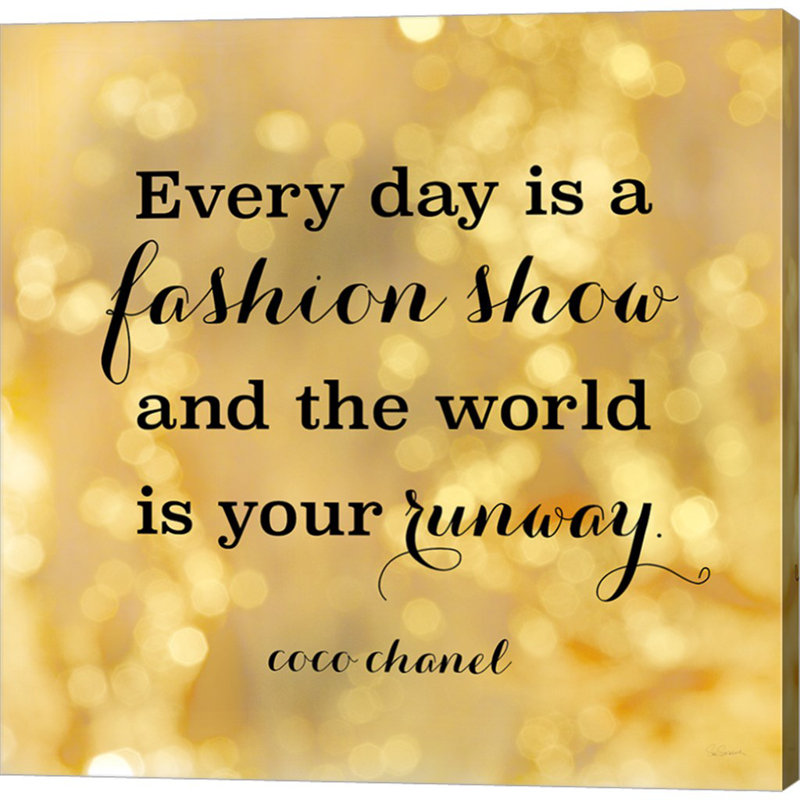 «Fashion Quotes II» par Sue Schlabach, art textuel sur toile tendue, H 12 po x l 12 po x P 1,5 po