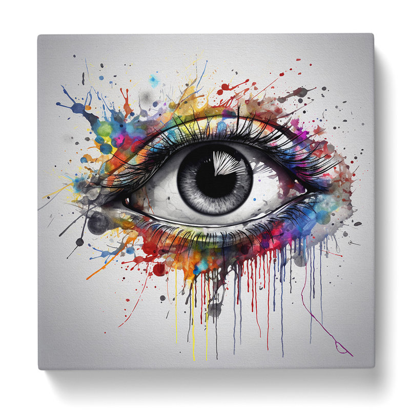 Eye Splatter - Wrapped Canvas, 35cm H x 35cm W x 3cm D