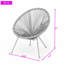 Ensemble de 2 chaises d'extérieur en rotin PE et acier avec assises tressées façon hamac, pour terrasse, véranda ou jardin.-598879382