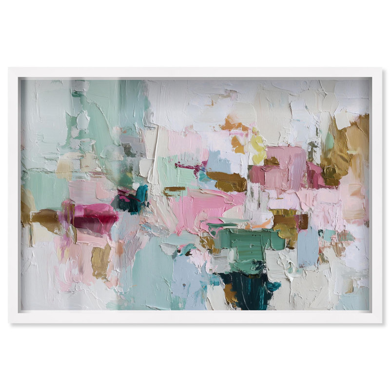 «Pastel Impasto Dream II Shadowbox», impression sur toile de salon, H 11 po x l 16 po, Cadre blanc