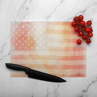 American Flag Glass Chopping Board