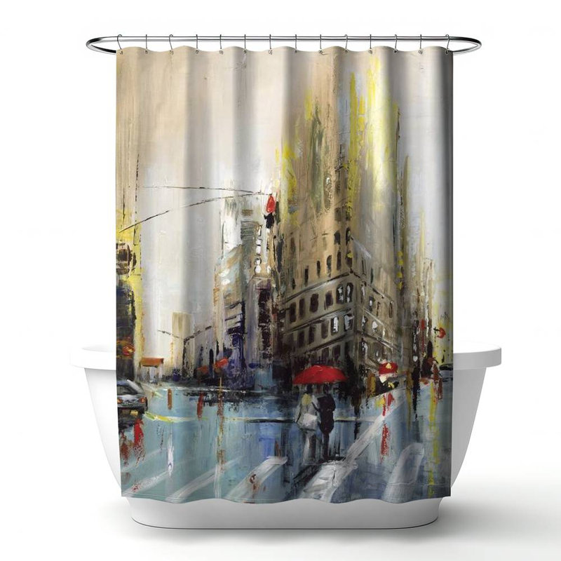 Shower Curtain CI1 – Polyester Shower Curtain, Dye Sublimation Print, 71" W × 74" L