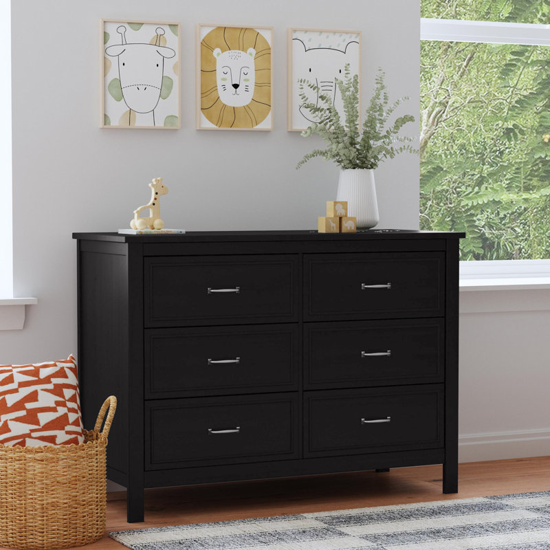 Charlie 6-Drawer Double Dresser, Ebony