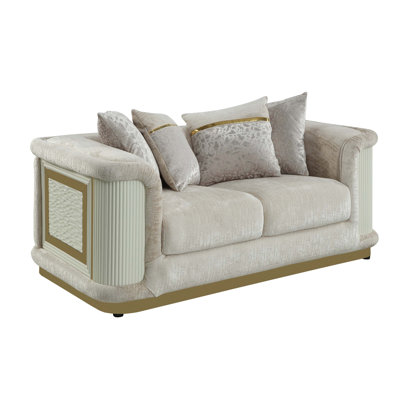 Contemporary Loveseat with Diamond Panels