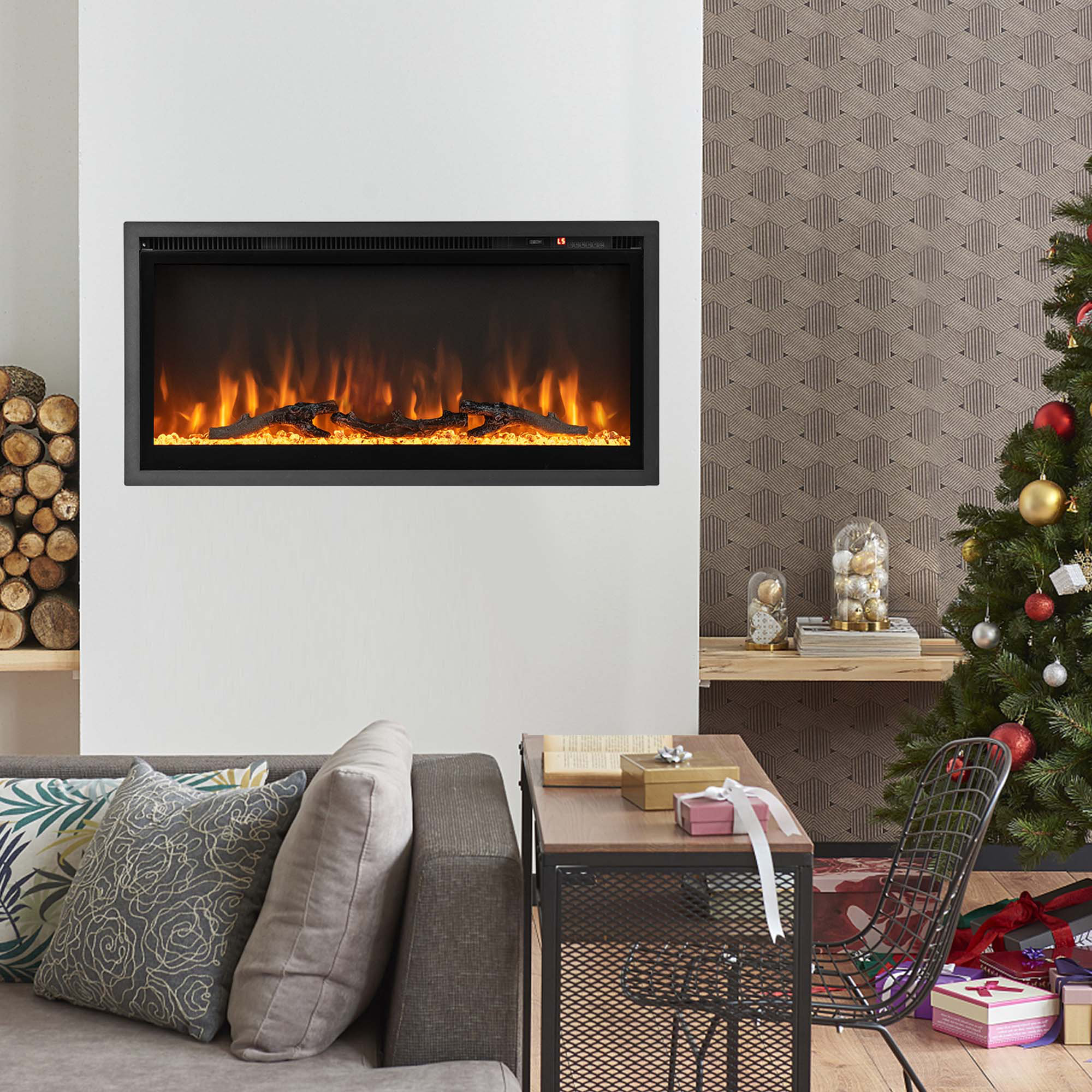 Symple Stuff Fontvieille Electric Fireplace | Wayfair