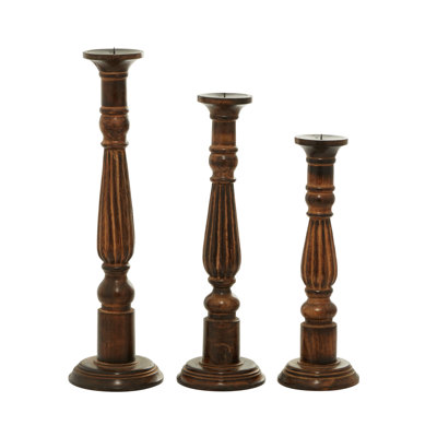 24'' H Solid Wood Tabletop Candlestick