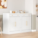 2PCS Versatile Freestanding Kitchen Cabinets with Multiple Shelves and Drawers for Efficient Storage