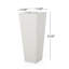 Pot à fleurs effilé en oxyde de magnésium blanc mat L 13 po x l 13 po x H 32,5 po