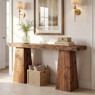 63-Inch Solid Wood Console Entryway Table