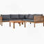 Ensemble de canapé d'extérieur à structure en bois avec coussins beiges Design exotique avec accessoires en métal robuste