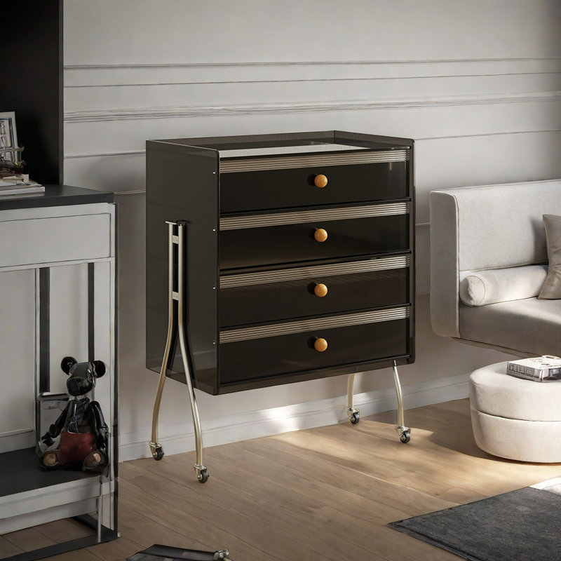 Commode décorative française rétro, Noir