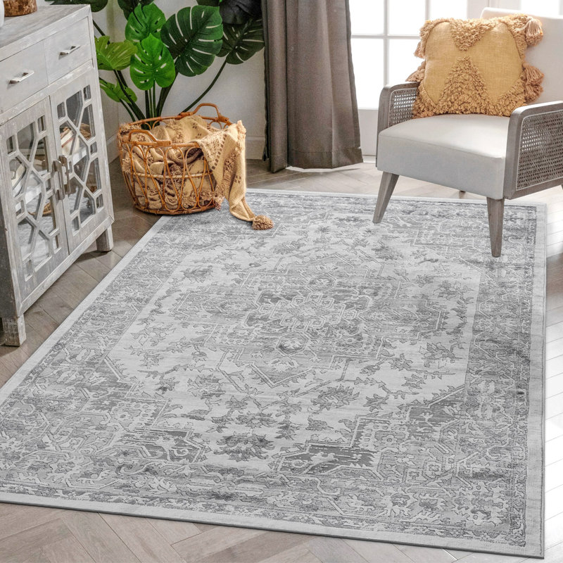 Area Rug, Collection Silver / Oriental Rug, Rectangle 5'3" x 7'6"