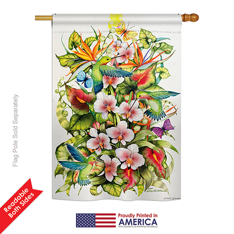 Double Sided 40 in. H x 28 in. W Polyester Animal Garden flag